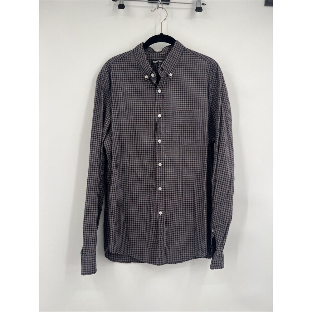 J Crew Mercantile Flex Shirt Mens Gingham Long Sleeve Button Up Preppy L